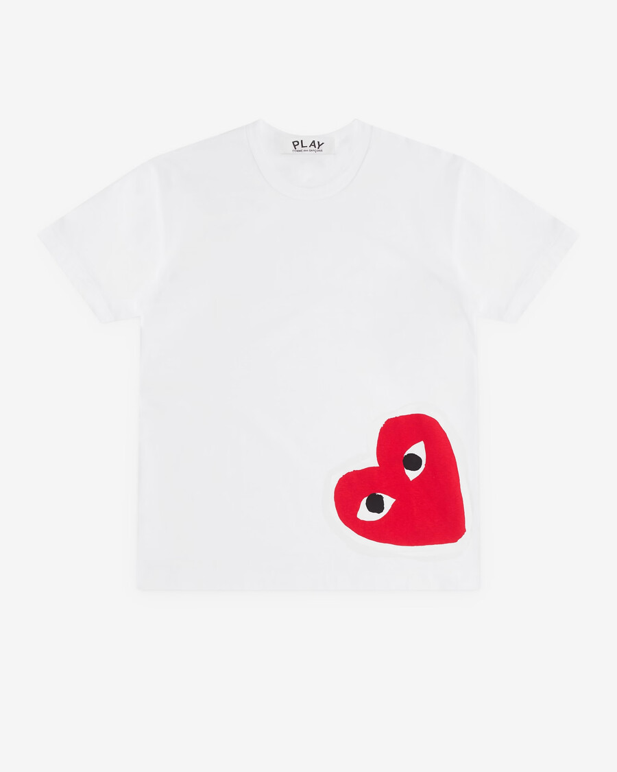 maglietta play corner heart bianca