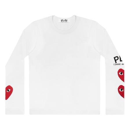 gioca a comme des garcons 3 heart ls bianco