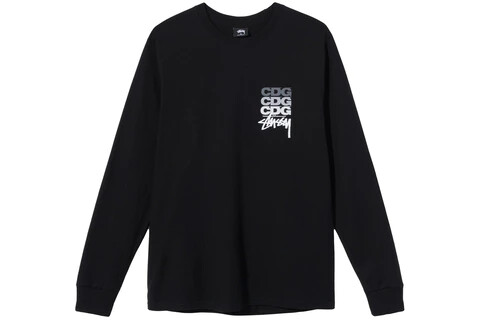 stussy x cdg dot ls manica lunga nera