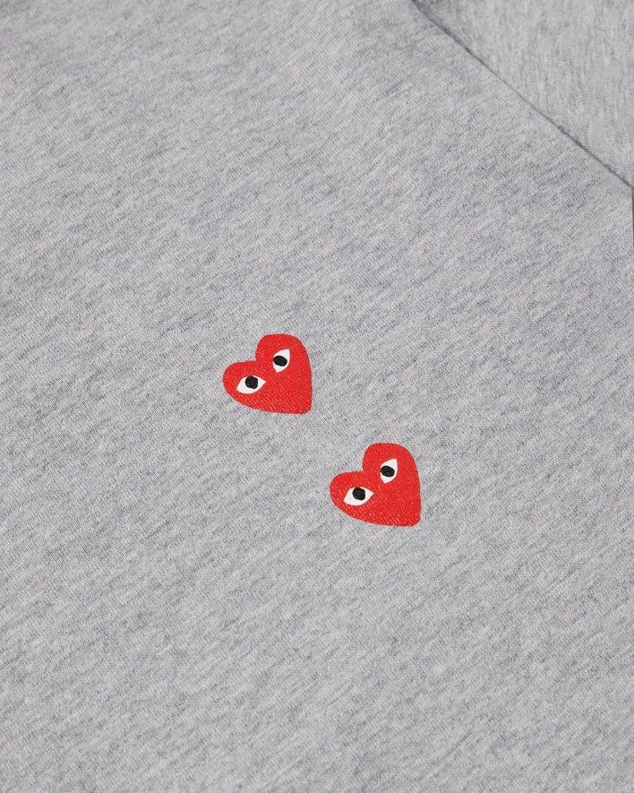 maglietta a maniche lunghe con cuore rosso multiplo play grey