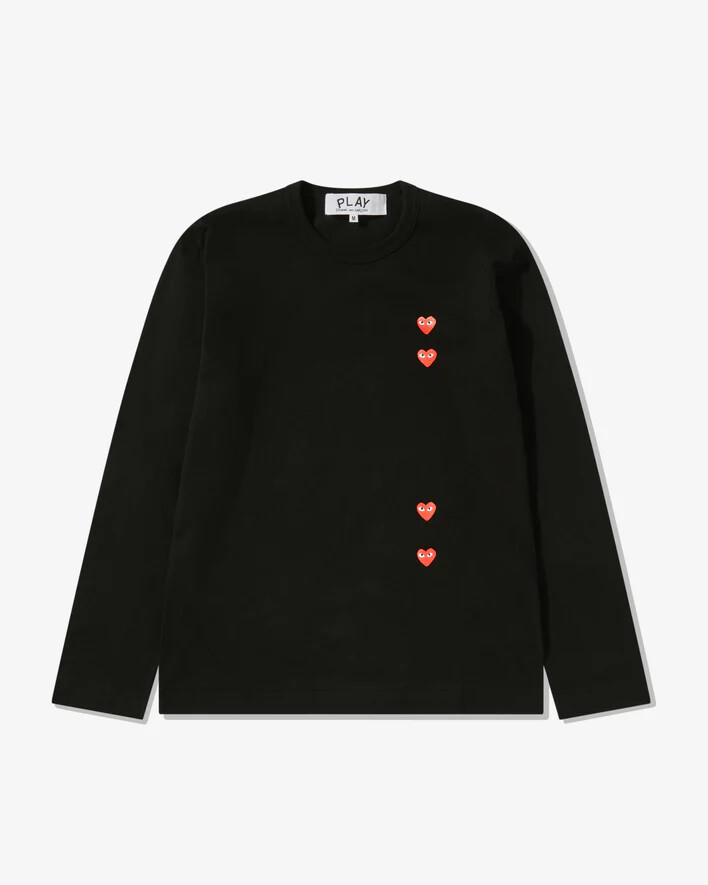 maglietta a maniche lunghe play multi red heart nera