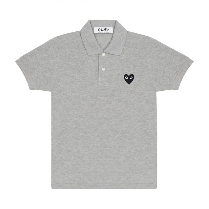 play polo emblema nero grigio