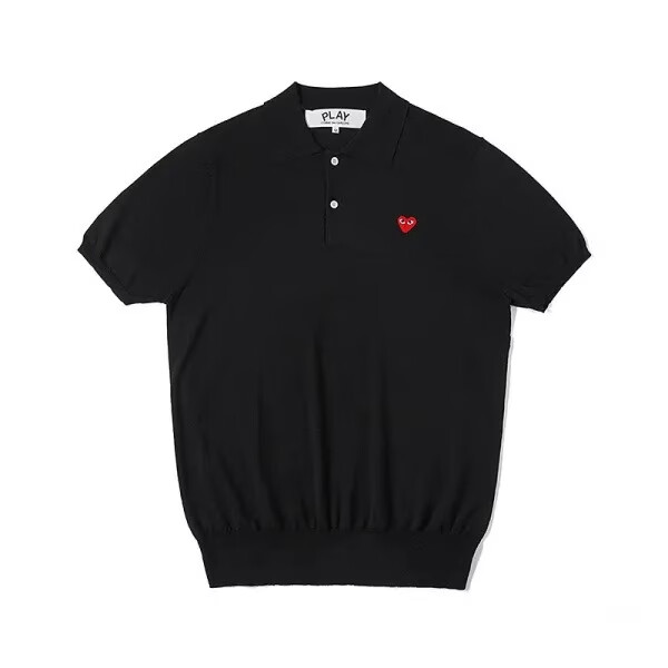 maglione polo a maniche corte unisex cdg play nero