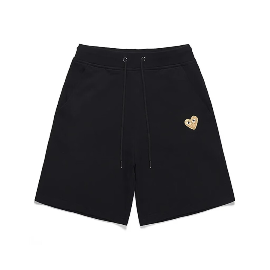 comme des garçons play shorts neri mini cuore dorato