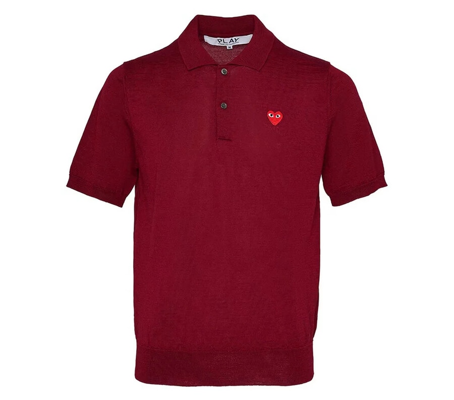 maglione polo a maniche corte unisex cdg play rosso